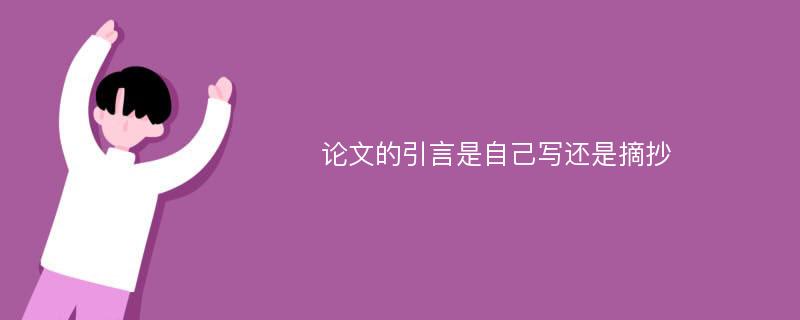 论文的引言是自己写还是摘抄